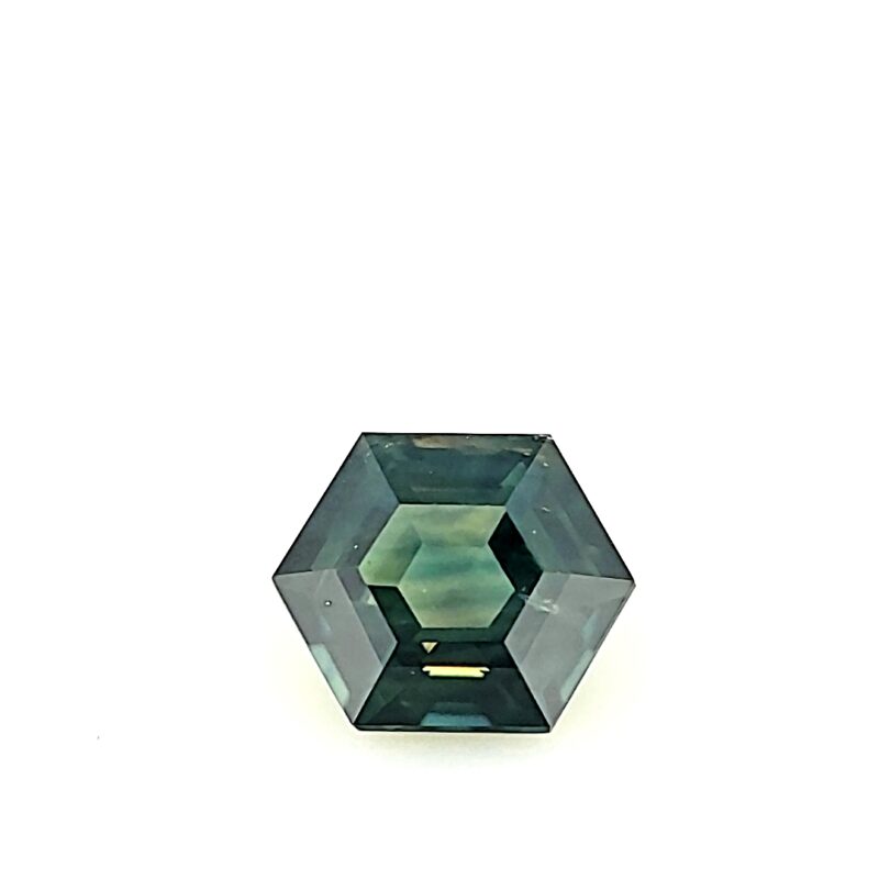 Sapphire, Blue Green, Hexagon, 3.01 ct