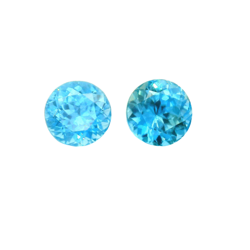 Zircon, Blue, Round, 3.63 ct