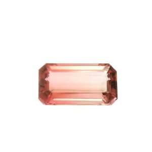 4.25 ct, Bi-color, Tourmaline, Emerald cut