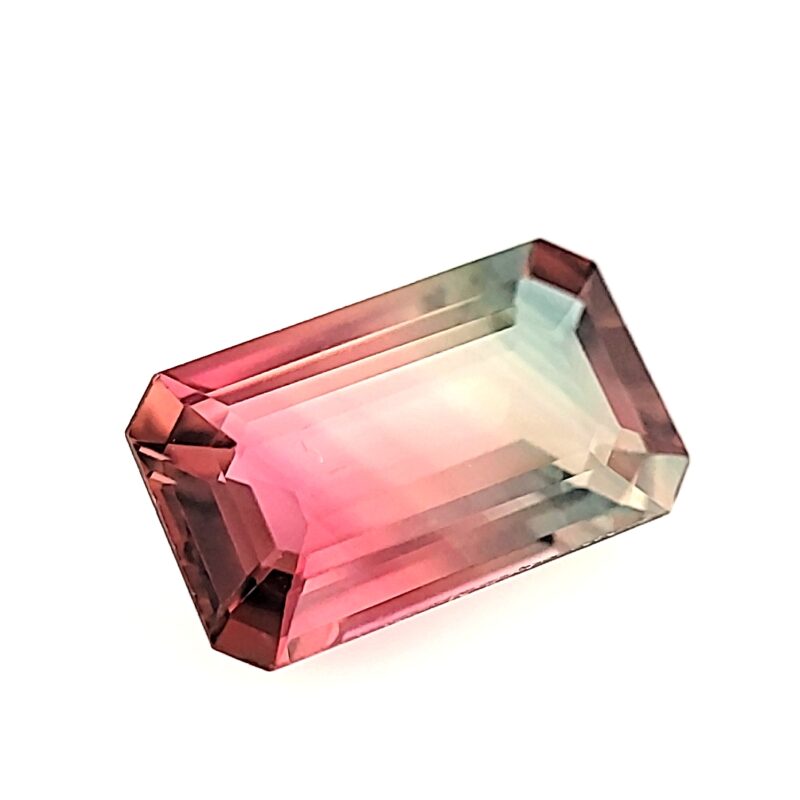 Tourmaline, Bi-color, Emerald cut, 2.21 ct