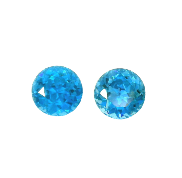 1.63 ct, Blue, Zircon, Round