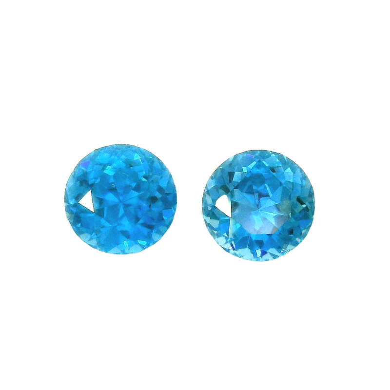Zircon, Blue, Round, 1.63 ct