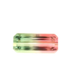 7.95 ct, Bi-color, Tourmaline, Emerald cut