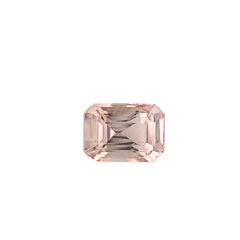 Sapphire, Peach, Emerald cut, 1.51 ct