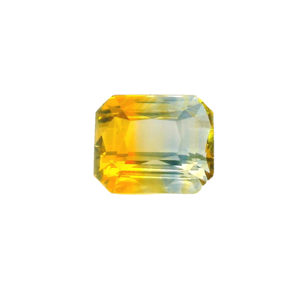 2.03 ct, Bi-color, Sapphire, Emerald cut