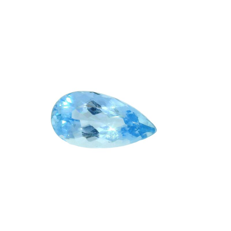 Aquamarine, Blue, Pear, 3.75 ct