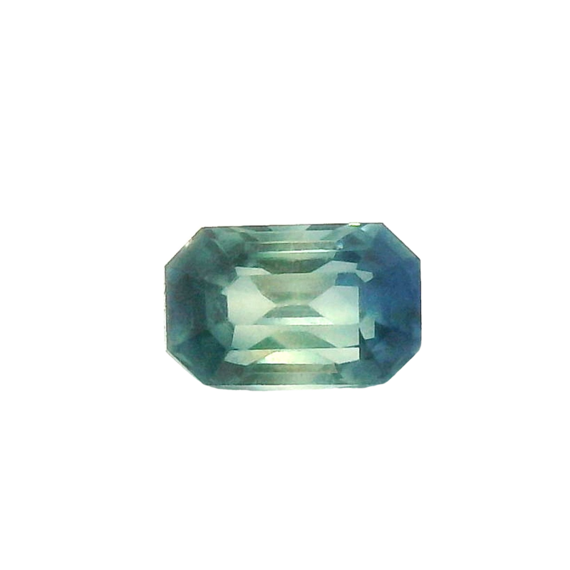 Sapphire, Blue Green, Emerald cut, 1.51 ct