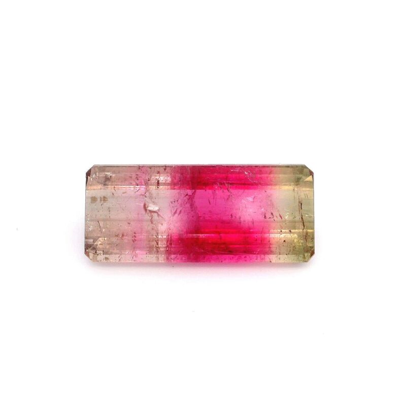 Tourmaline, Bi-color, Emerald cut, 18.26 ct