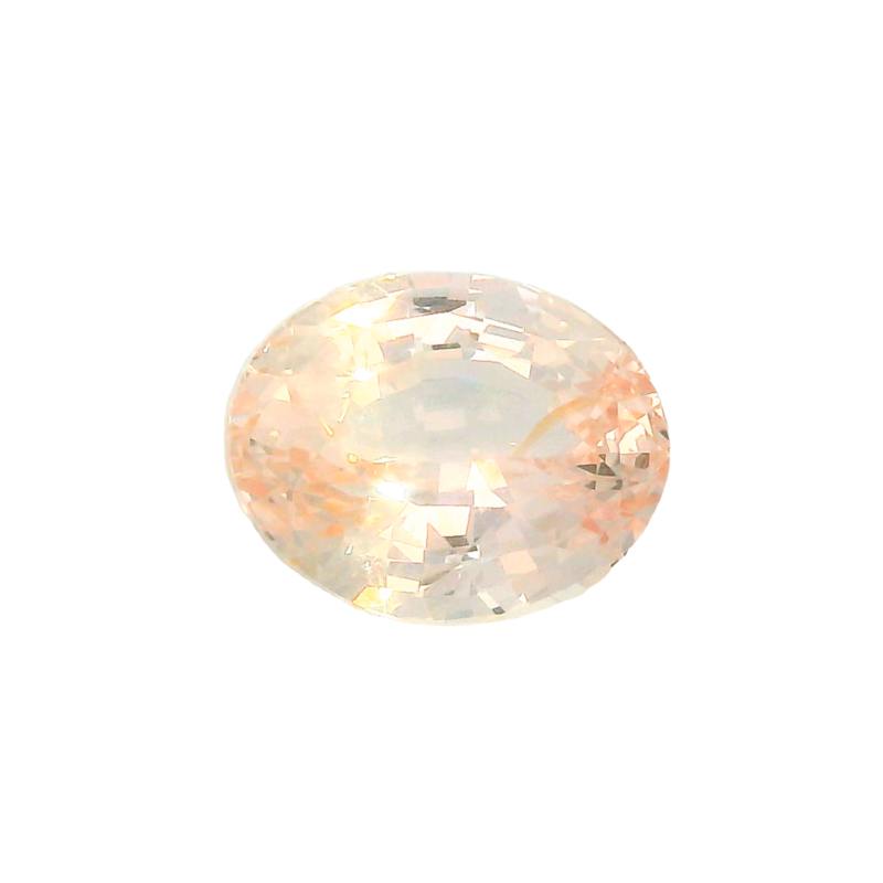 Sapphire, Peach, Oval, 3.01 ct