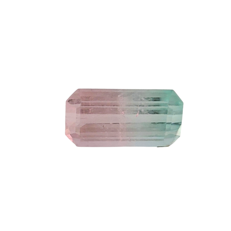 Tourmaline, Bi-color, Emerald cut, 3.86 ct