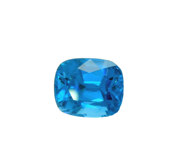 6.51 ct, Blue, Zircon, Cushion