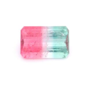 6.94 ct, Bi-color, Tourmaline, Emerald cut