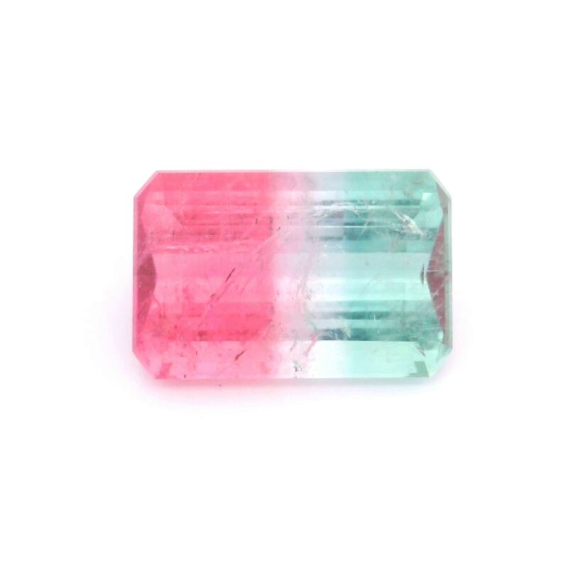 Tourmaline, Bi-color, Emerald cut, 6.94 ct