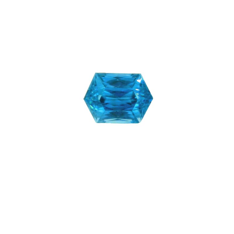 Zircon, Blue, Hexagon, 3.80 ct