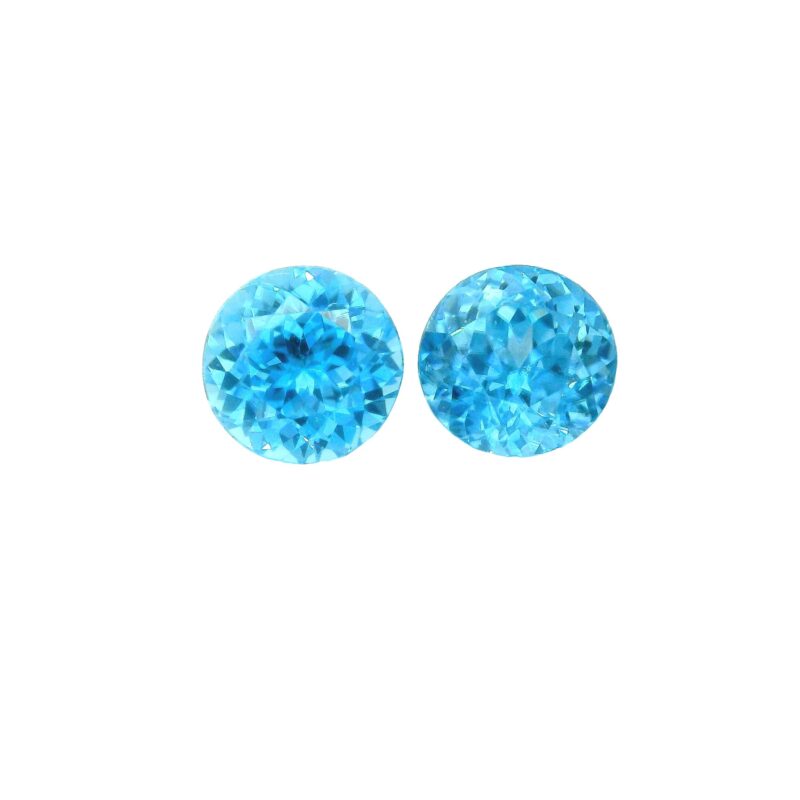 Zircon, Blue, Round, 4.79 ct