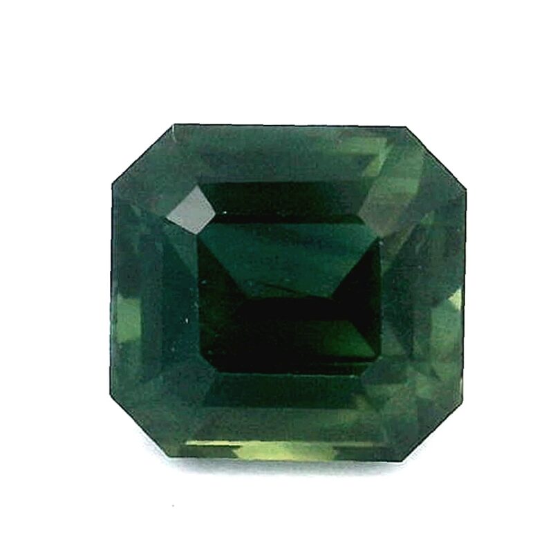 Sapphire, Blue Green, Emerald cut, 3.06 ct