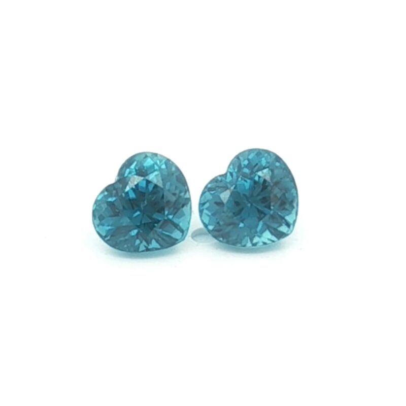 Zircon, Blue, Heart-shaped, 2.76 ct