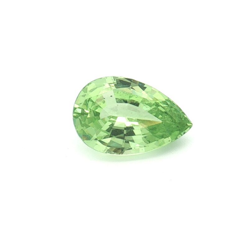 Garnet, Green, Pear, 4.41 ct
