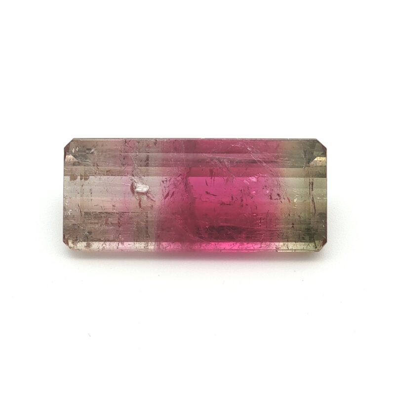 Tourmaline, Bi-color, Emerald Cut, 18.26 ct