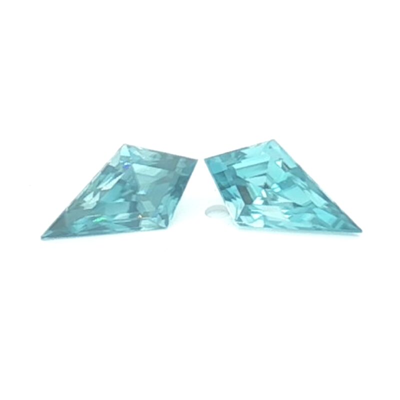 Zircon, Blue, Kite, 2.87 ct