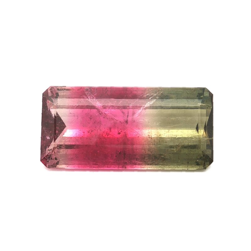 Tourmaline, Bi-color, Emerald cut, 24.42 ct