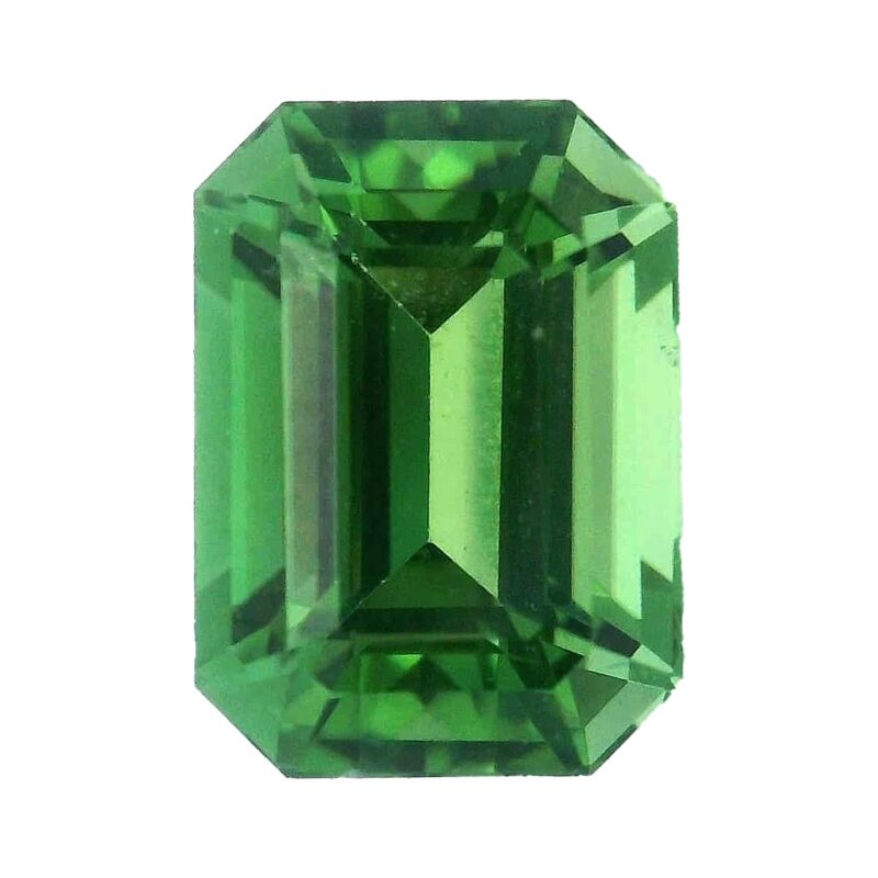 Chrome tourmaline, Green, Emerald cut, 1.90 ct