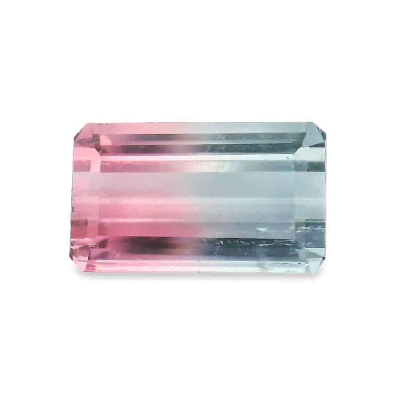 Tourmaline, Bi-color, Emerald cut, 2.25 ct