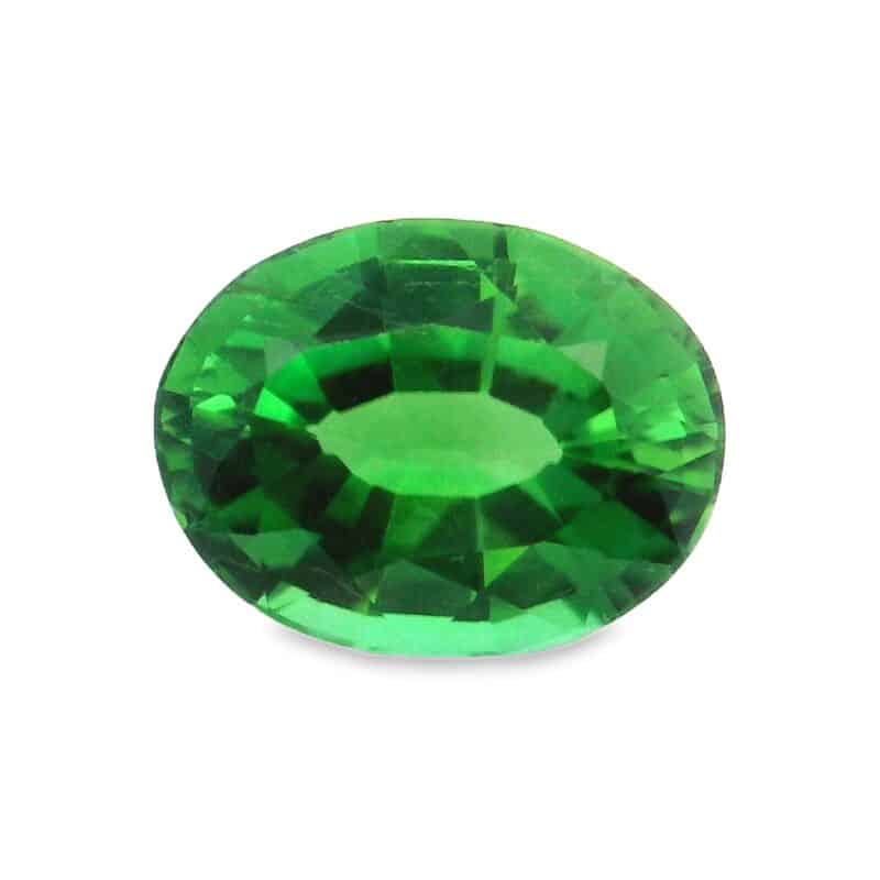 Chrome tourmaline, Green, Oval, 1.00 ct