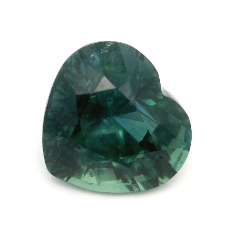 Sapphire, Blue Green, Heart-shaped, 2.56