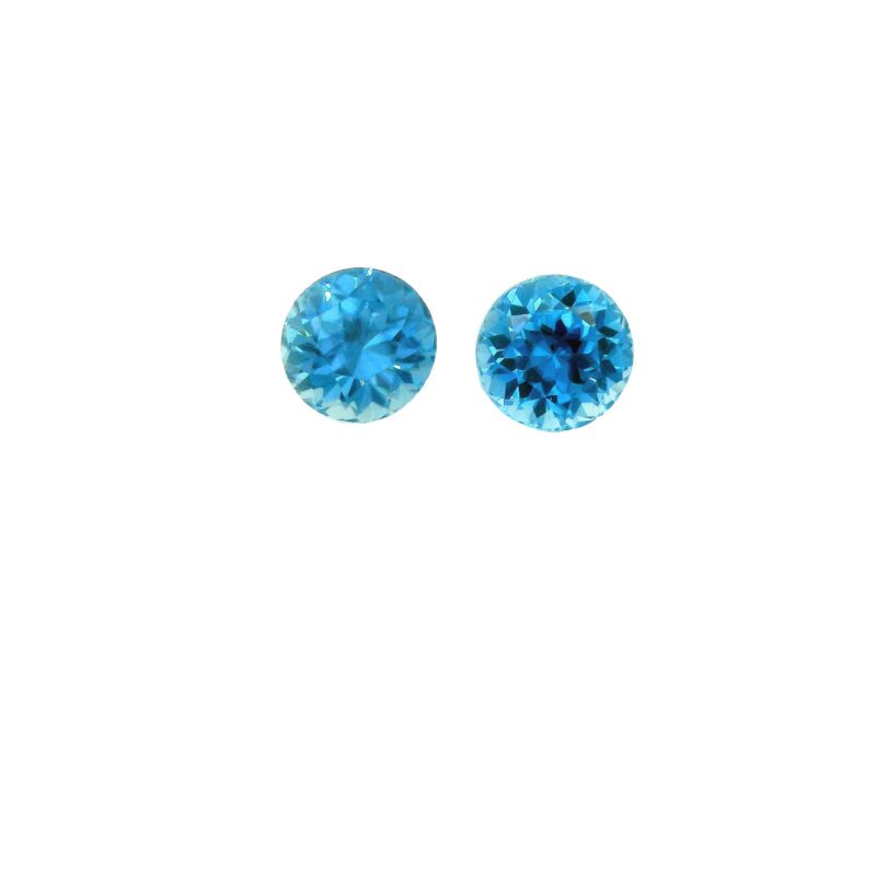 Zircon, Blue, Round, 1.68 ct