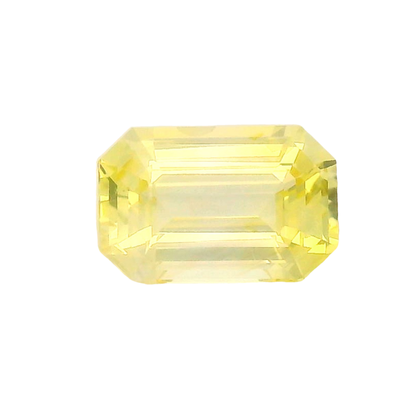 Sapphire, Yellow, Emerald cut, 2.40 ct