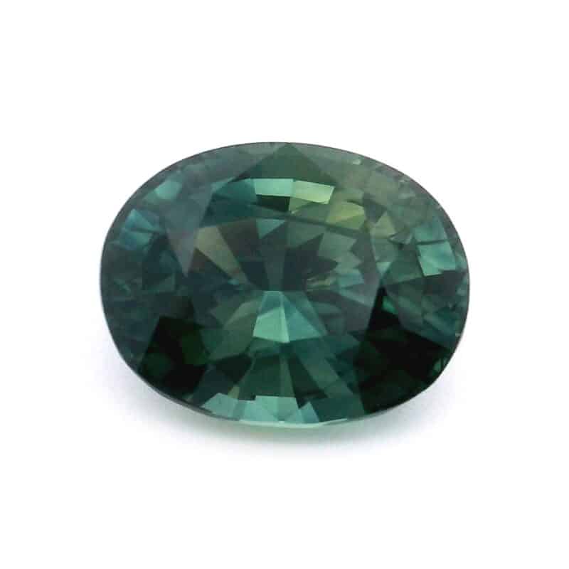 Sapphire, Blue Green, Oval, 3.19