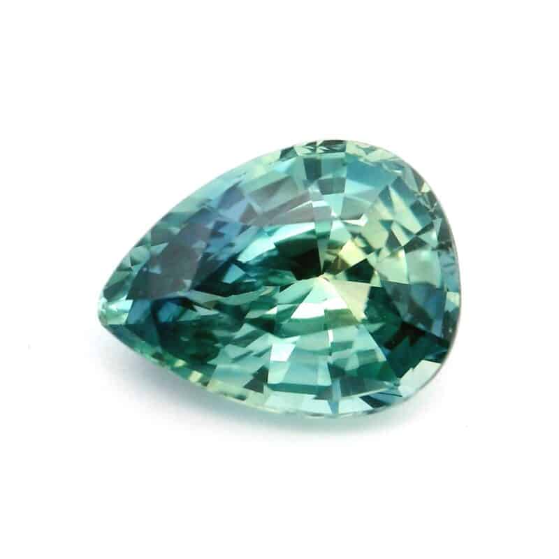 Sapphire, Blue Green, Pear, 1.75
