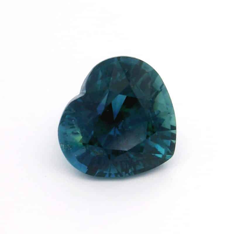 Sapphire, Blue Green, Heart-shaped, 2.56