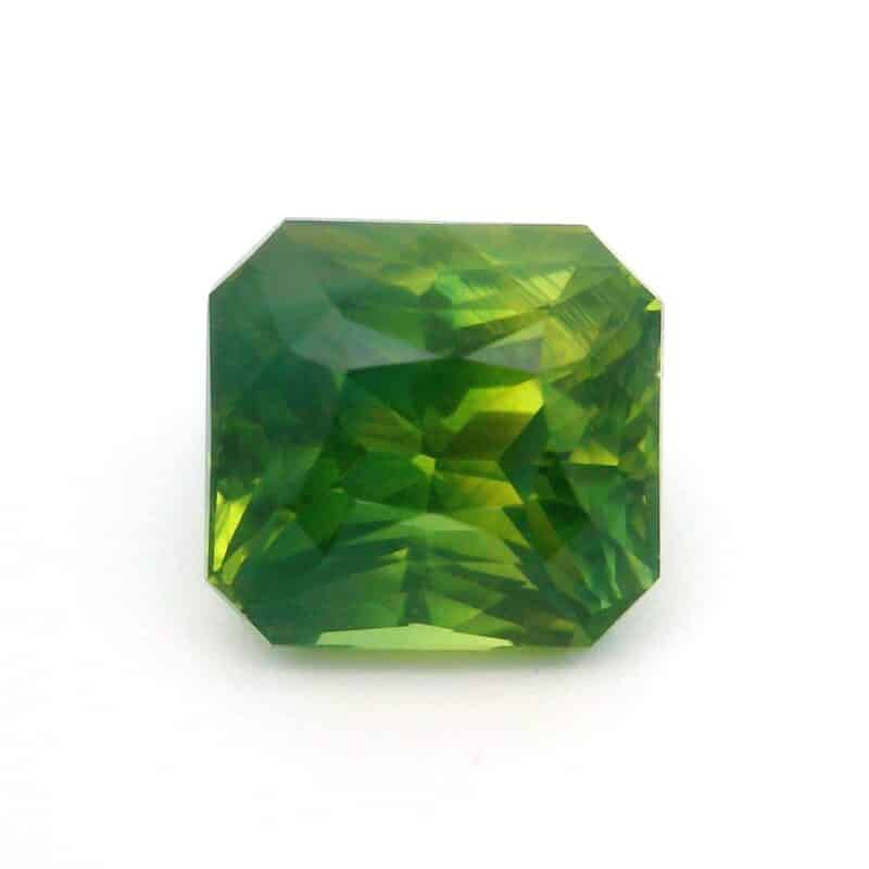 Sapphire, Green, Radiant, 2.07